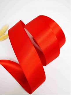 Лента атласная двусторонняя 3,8см. (красный) №39